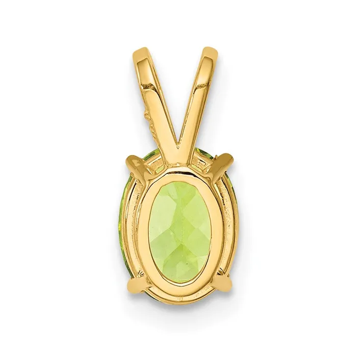 Goldia Necklaces 14K Yellow Gold 8x6mm Oval Peridot pendant