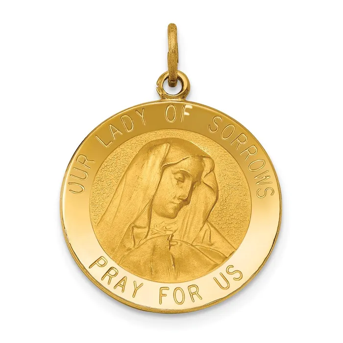 Goldia Necklaces 14k Yellow Gold Our Lady of Sorrows Medal Pendant
