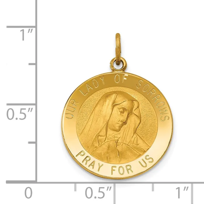 Goldia Necklaces 14k Yellow Gold Our Lady of Sorrows Medal Pendant