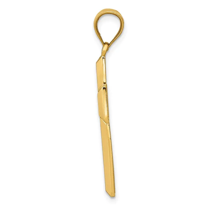 Goldia Necklaces 14k Yellow Gold Polished Textured Cross Pendant