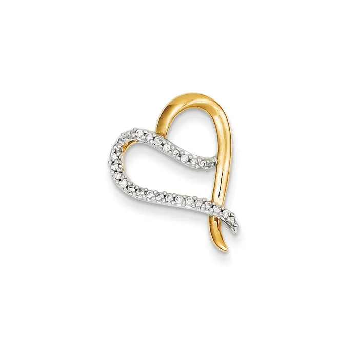 Goldia Necklaces 14k Yellow Gold Real Diamond Heart Pendant