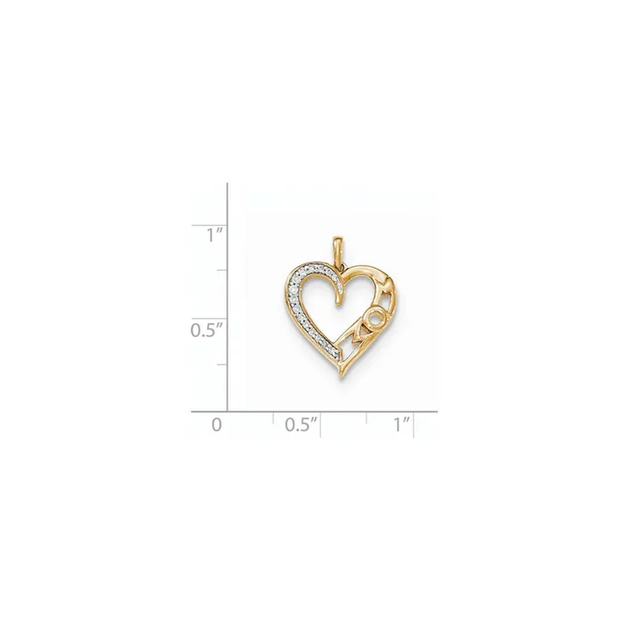 Goldia Necklaces 14k Yellow Gold Real Diamond Heart Pendant