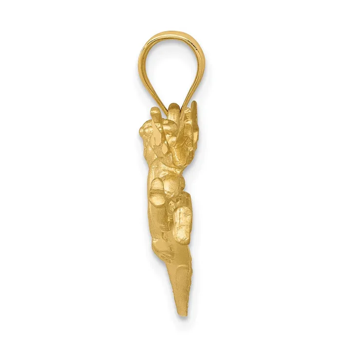 Goldia Necklaces 14k Yellow Gold Satin Angels Heart Pendant