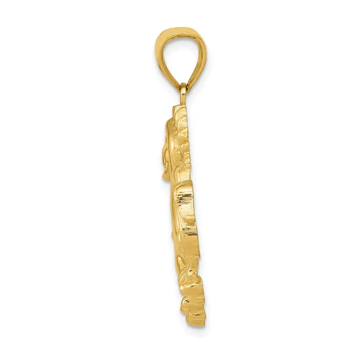 Goldia Necklaces 14k Yellow Gold Solid Polished Dragon Pendant