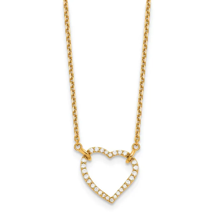 Goldia Necklaces 14K Yellow Gold True Origin Lab Grown Real Diamond VSSI D E F Heart Pendant Necklace Goldia Necklaces 14K Yellow Gold True Origin Lab Grown Real Diamond VSSI D E F Heart Pendant Necklace