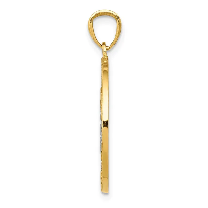 Goldia Necklaces 14k Yellow Rhodium Gold and Rhodium JoyPeaceLoveFaith Snowflake Pendant