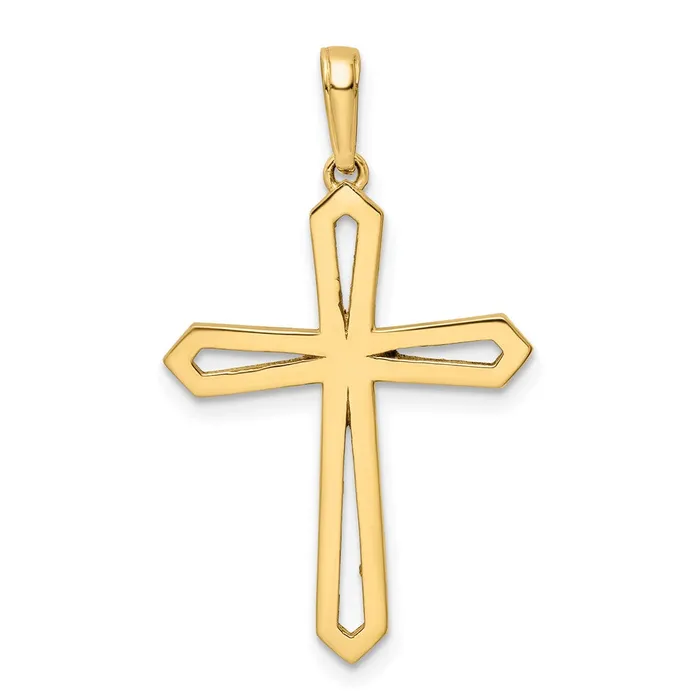 Goldia Necklaces 14k Yellow Rhodium Gold wRhodium DC Cross Pendant