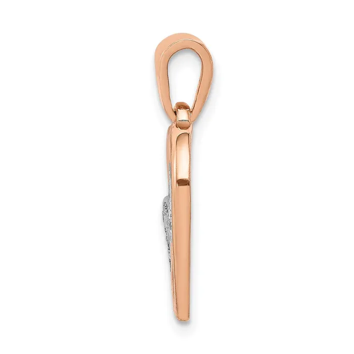 Goldia Necklaces Solid 14k Rose Gold w Rhodium Simulated CZ Entwined Hearts Pendant Goldia Necklaces Solid 14k Rose Gold w Rhodium Simulated CZ Entwined Hearts Pendant