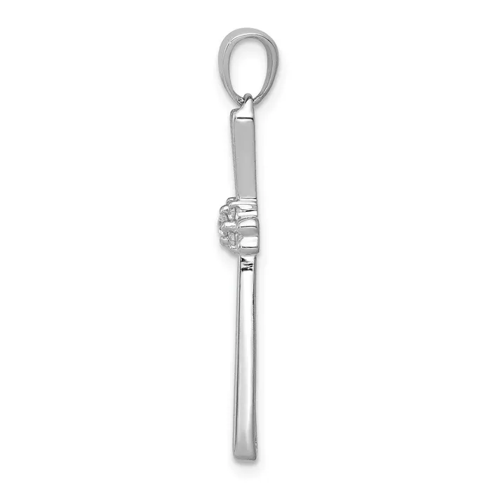Goldia Necklaces Solid 14k White Gold 120ct Simulated CZ Cross Pendant Goldia Necklaces Solid 14k White Gold 120ct Simulated CZ Cross Pendant