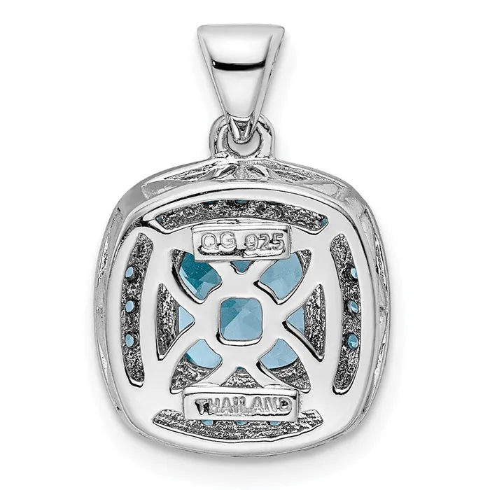 Goldia Necklaces Sterling Silver Rhodiumplate Diamond u0026 Lt Swiss Blue Topaz Pendant