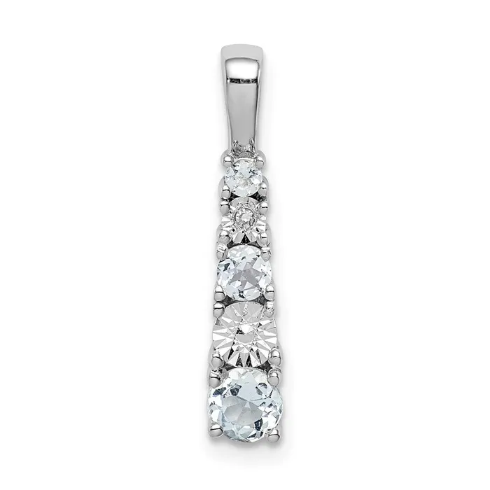 Goldia Necklaces Sterling Silver Rhodiumplated Aquamarine u0026 Diamond Pendant Goldia Necklaces Sterling Silver Rhodiumplated Aquamarine u0026 Diamond Pendant