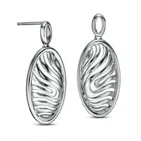 Goldia Oval Wave Drop Earrings in Sterling Silver Earrings