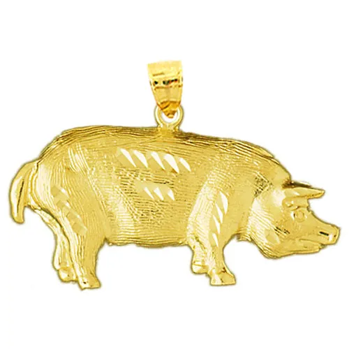 Goldia PreStyled Sets 14K Gold 42MM Pig Pendant