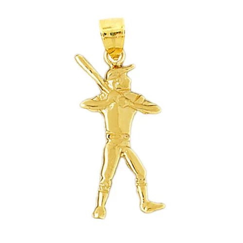 Goldia PreStyled Sets 14K Gold Baseball Player BatterUp Pendant