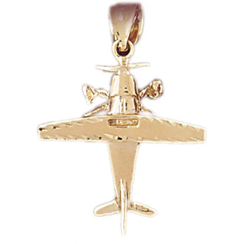 Goldia PreStyled Sets 14K Gold High Wing Airplane Pendant