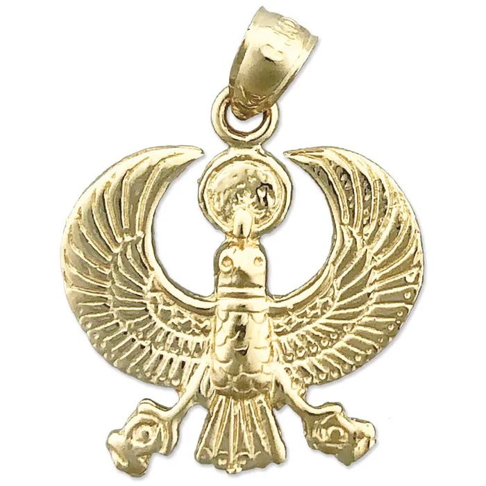 Goldia PreStyled Sets 14K Gold Scarab Egyptian Falcon Pendant