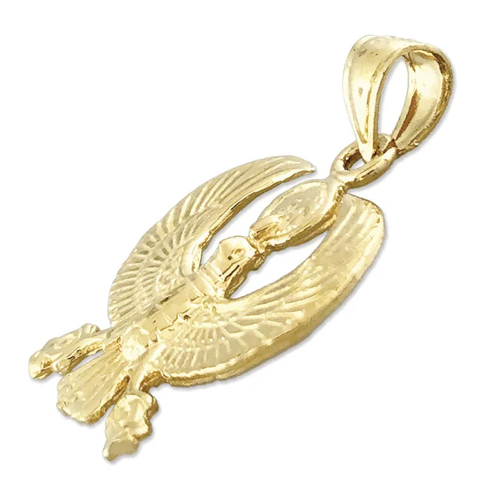 Goldia PreStyled Sets 14K Gold Scarab Egyptian Falcon Pendant