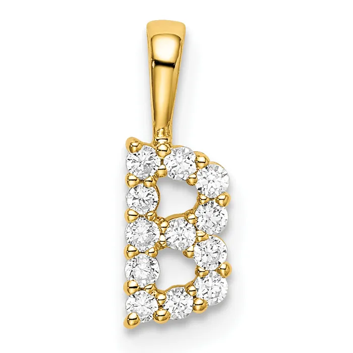 Goldia PreStyled Sets 14k Yellow Gold 18 Ct Lab Grown Diamond VSSI G Letter B Intitial Pendant Goldia PreStyled Sets 14k Yellow Gold 18 Ct Lab Grown Diamond VSSI G Letter B Intitial Pendant