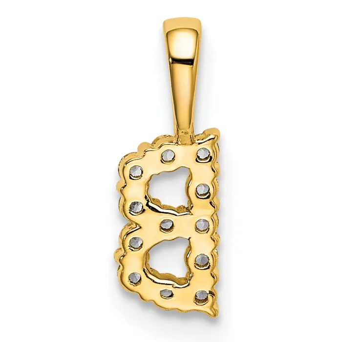 Goldia PreStyled Sets 14k Yellow Gold 18 Ct Lab Grown Diamond VSSI G Letter B Intitial Pendant