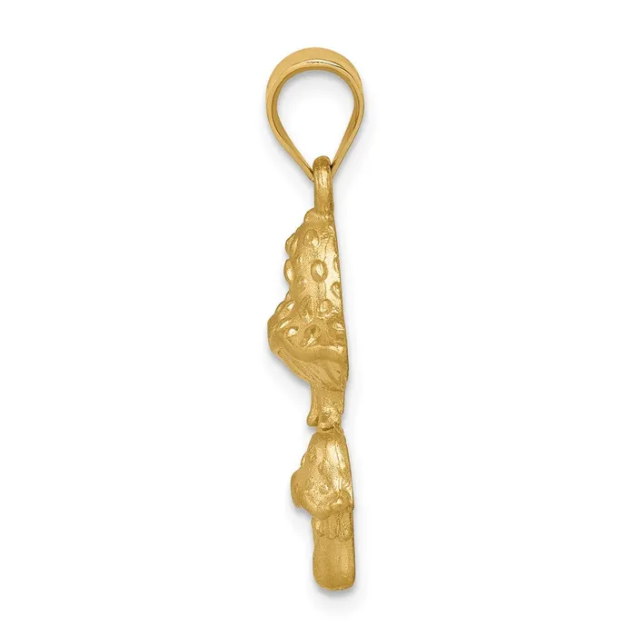 Goldia PreStyled Sets 14k Yellow Gold Brushed Mushrooms Pendant