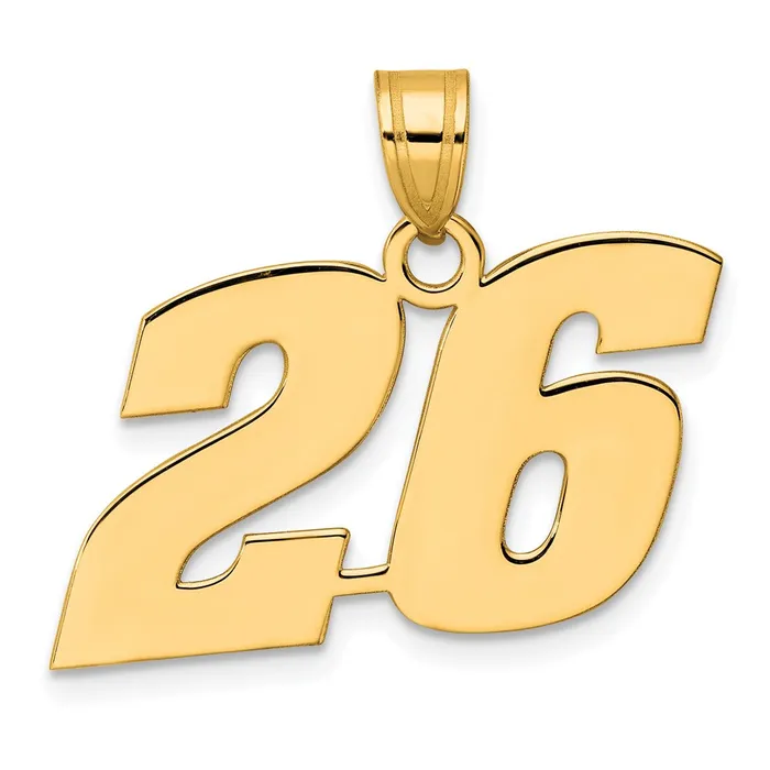 Goldia PreStyled Sets 14k Yellow Gold Polished Block Number 26 Pendant