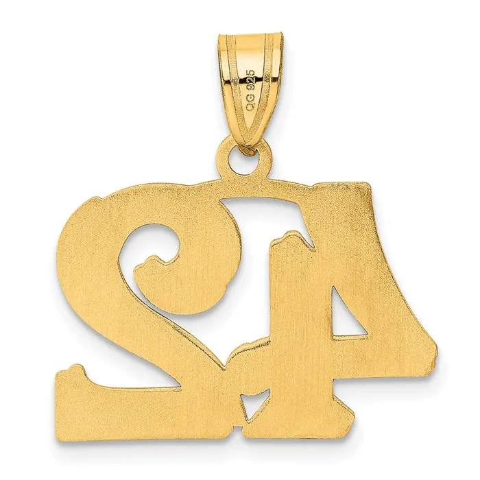 Goldia PreStyled Sets 14k Yellow Gold Polished Etched Number 42 Pendant
