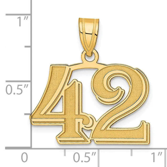 Goldia PreStyled Sets 14k Yellow Gold Polished Etched Number 42 Pendant