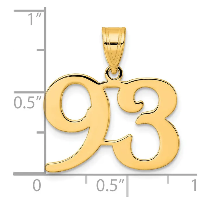 Goldia PreStyled Sets 14k Yellow Gold Polished Number 93 Pendant