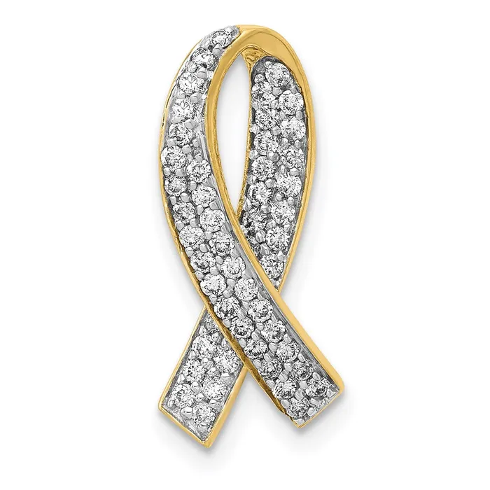 Goldia PreStyled Sets 14K Yellow Gold Real Diamond Awareness Pendant