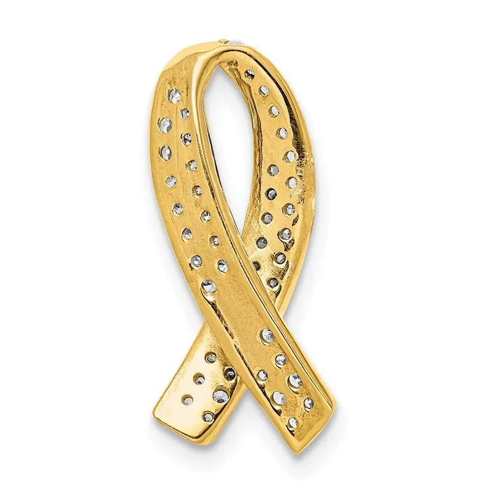 Goldia PreStyled Sets 14K Yellow Gold Real Diamond Awareness Pendant