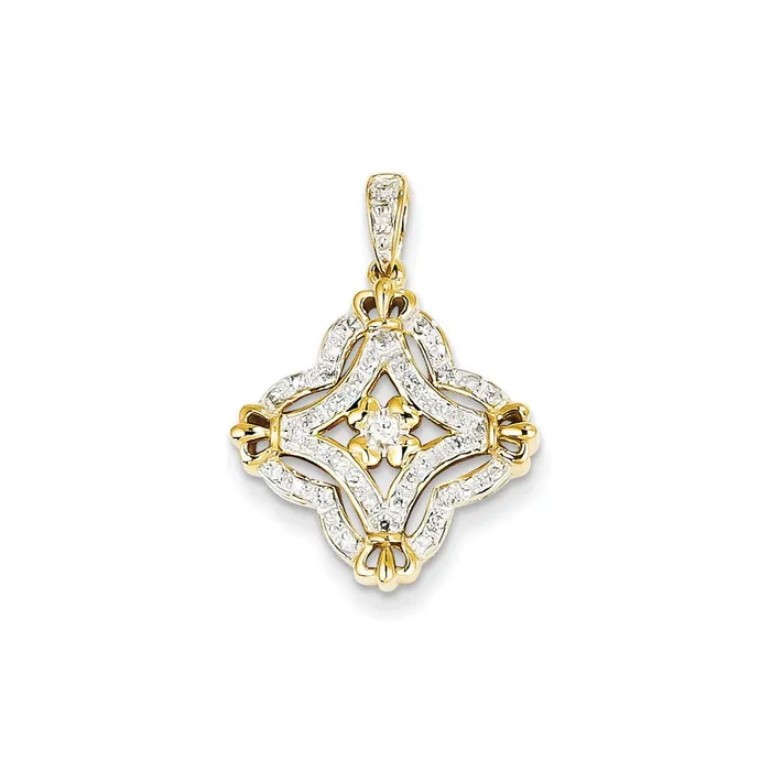 Goldia PreStyled Sets 14k Yellow Gold Real Diamonds Pendant
