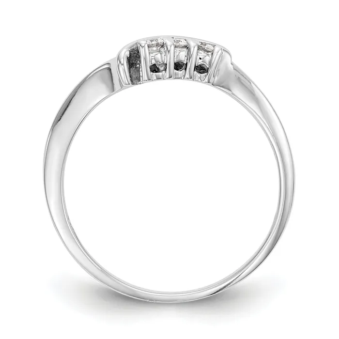 Goldia Rings 006ct CZ Solid Real 14K White Gold Wedding Wedding Band Ring