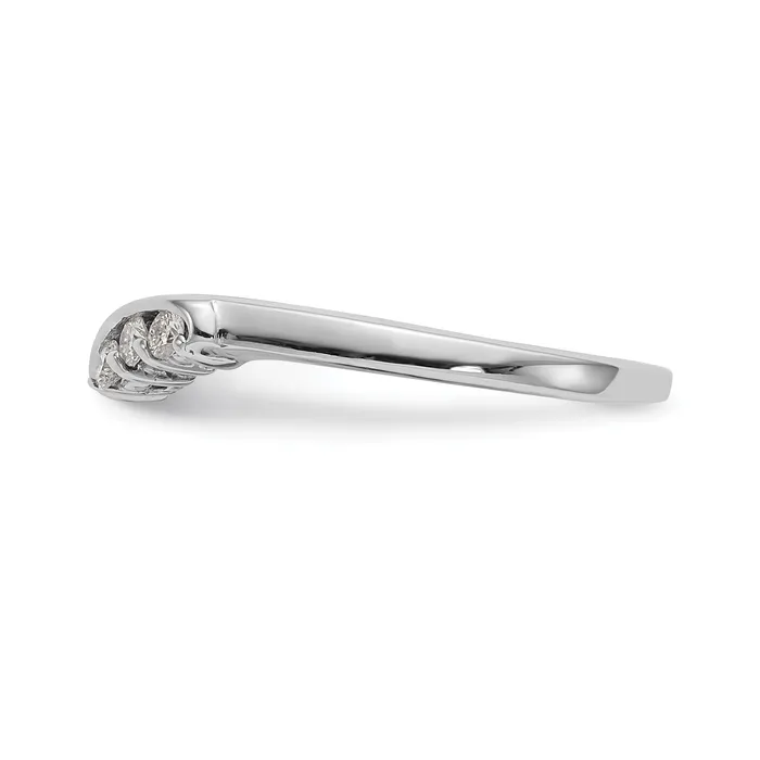 Goldia Rings 006ct CZ Solid Real 14K White Gold Wedding Wedding Band Ring