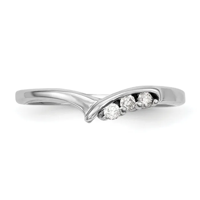 Goldia Rings 006ct CZ Solid Real 14K White Gold Wedding Wedding Band Ring