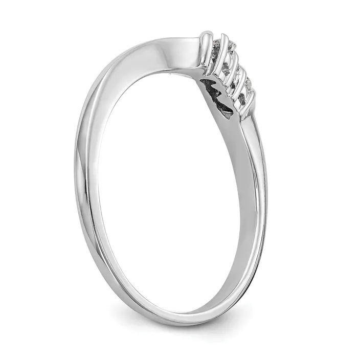 Goldia Rings 006ct CZ Solid Real 14K White Gold Wedding Wedding Band Ring