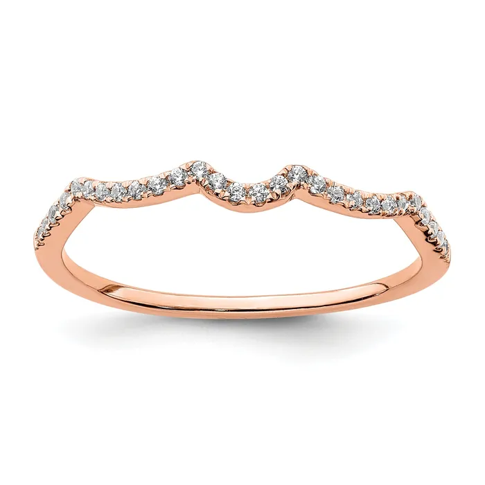 Goldia Rings 011ct CZ Solid Real 14k Rose Polish Matching Wedding Wedding Band Ring Goldia Rings 011ct CZ Solid Real 14k Rose Polish Matching Wedding Wedding Band Ring