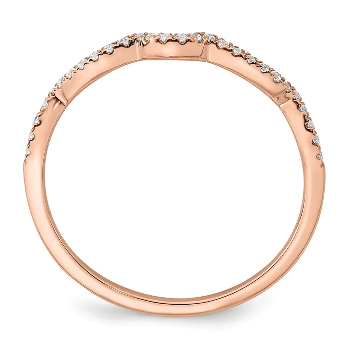 Goldia Rings 011ct CZ Solid Real 14k Rose Polish Matching Wedding Wedding Band Ring