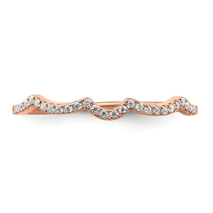 Goldia Rings 011ct CZ Solid Real 14k Rose Polish Matching Wedding Wedding Band Ring