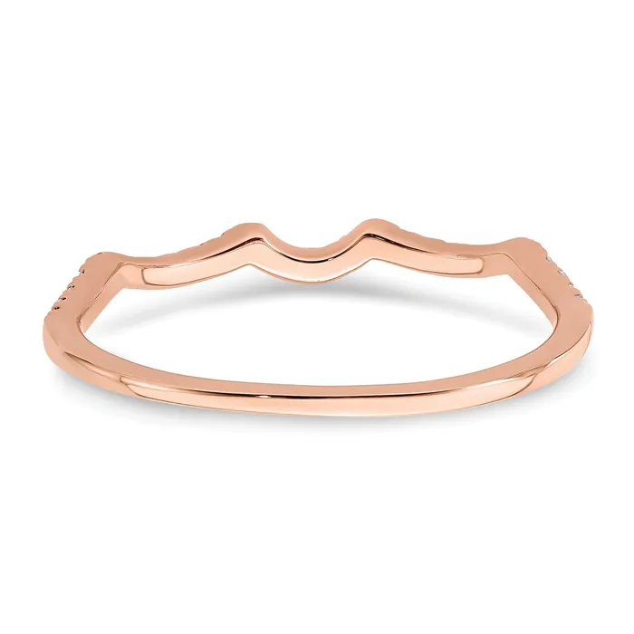Goldia Rings 011ct CZ Solid Real 14k Rose Polish Matching Wedding Wedding Band Ring