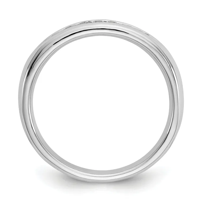 Goldia Rings 014ct CZ Solid Real 14K White Gold 7Stone Channel Wedding Band Ring