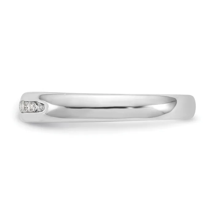 Goldia Rings 014ct CZ Solid Real 14K White Gold 7Stone Channel Wedding Band Ring