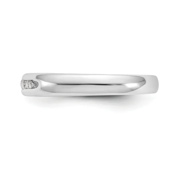 Goldia Rings 014ct CZ Solid Real 14K White Gold 7Stone Channel Wedding Band Ring
