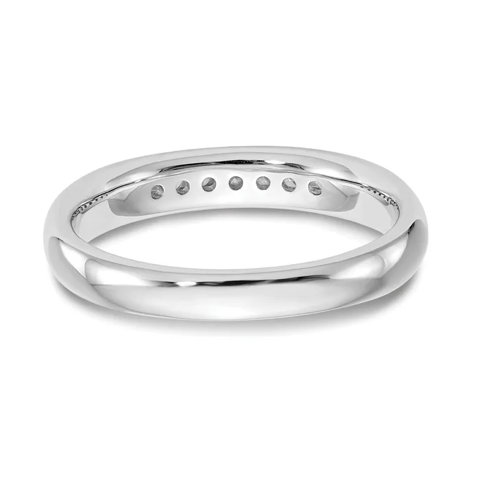 Goldia Rings 014ct CZ Solid Real 14K White Gold 7Stone Channel Wedding Band Ring