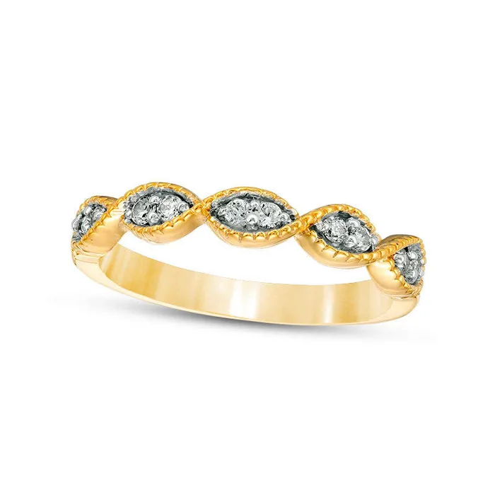 Goldia Rings 017 CT TW Natural Diamond Twist Antique VintageStyle Stackable Band in Solid 10K Yellow Gold Goldia Rings 017 CT TW Natural Diamond Twist Antique VintageStyle Stackable Band in Solid 10K Yellow Gold