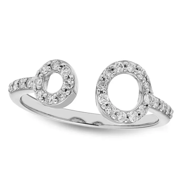 Goldia Rings 025 CT TW Natural Diamond Open Circle Wrap Ring in Solid 10K White Gold Goldia Rings 025 CT TW Natural Diamond Open Circle Wrap Ring in Solid 10K White Gold