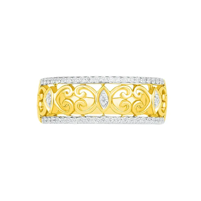 Goldia Rings 025 CT TW Natural Diamond Ornate Scrollwork Ring in Solid 10K Yellow Gold Goldia Rings 025 CT TW Natural Diamond Ornate Scrollwork Ring in Solid 10K Yellow Gold