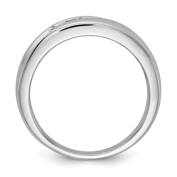 Goldia Rings 025ct CZ Solid Real 14k White Gold Mens Ring