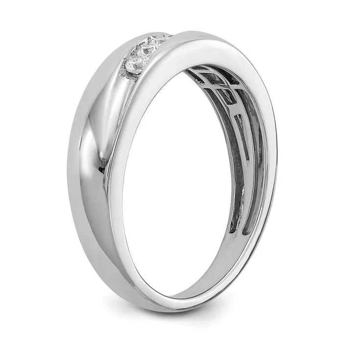 Goldia Rings 025ct CZ Solid Real 14k White Gold Mens Ring