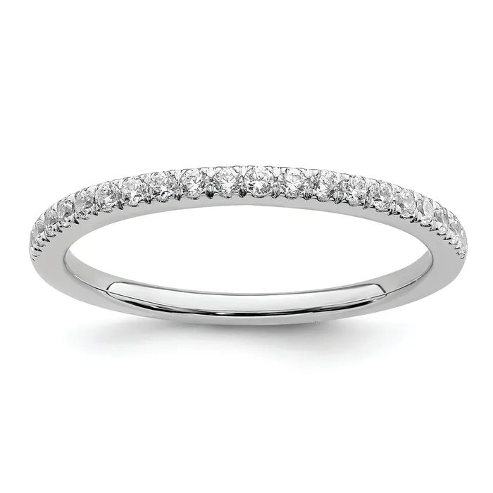 Goldia Rings 025ct CZ Solid Real 14k White Polished Matching Wedding Wedding Band Ring Goldia Rings 025ct CZ Solid Real 14k White Polished Matching Wedding Wedding Band Ring