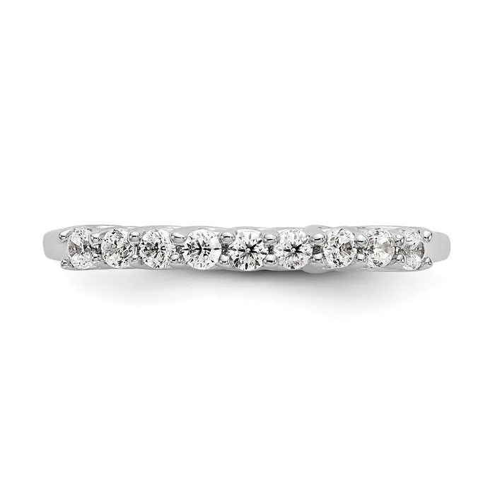 Goldia Rings 031ct CZ Solid Real 14K White Gold 9Stone Wedding Band Ring